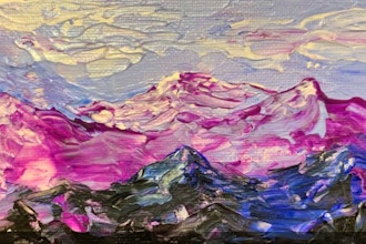 Acrylic Painting: Majestic Mountain Range